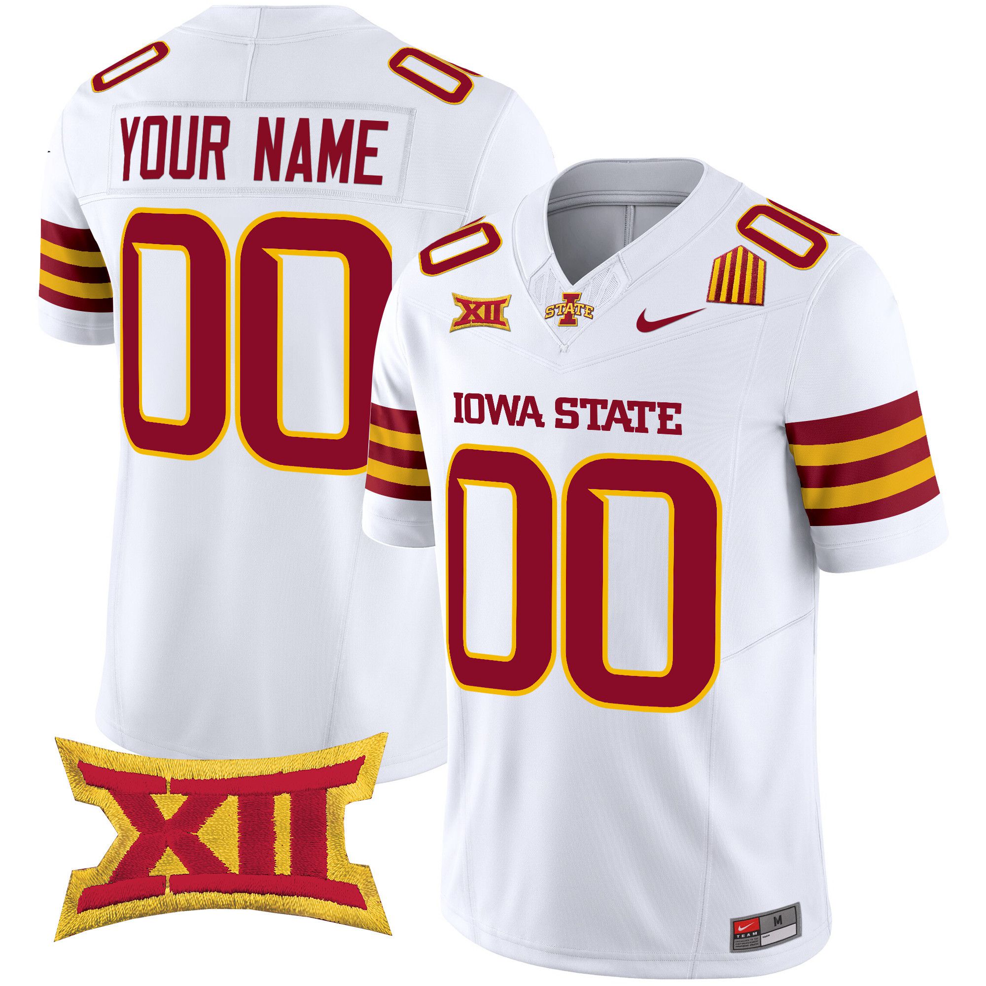 Men Iowa State Cyclones White Nike 2024 Vapor Limited Custom NCAA Jersey